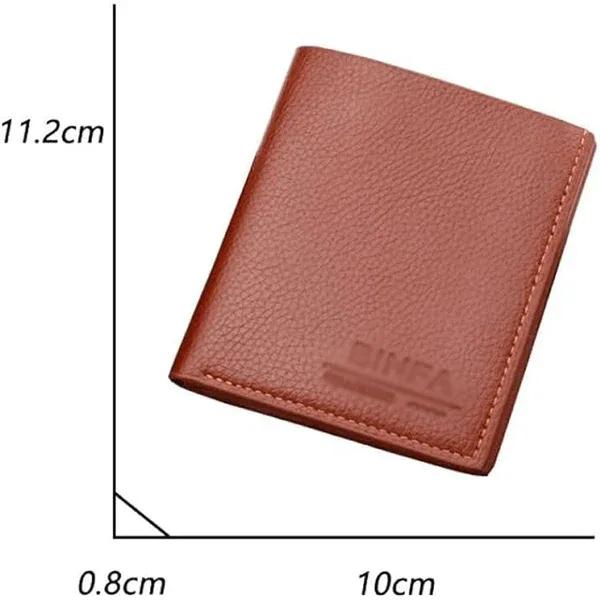 Men’s PU Leather Wallet – Premium Compact Bifold (Black / Brown / Grey)