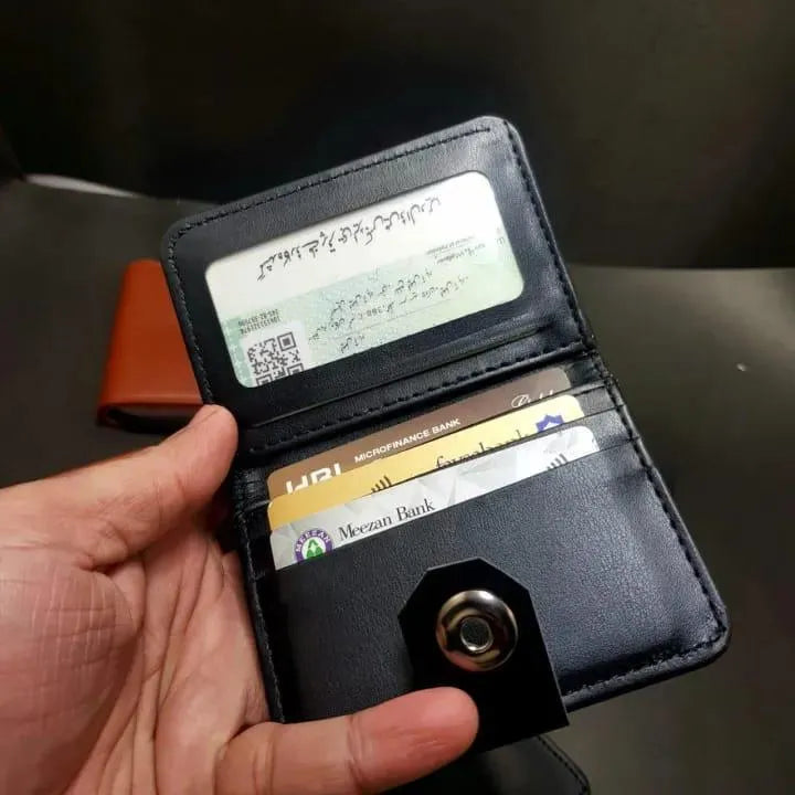 Boy's Leather Wallet Black Mustard Brown Formal