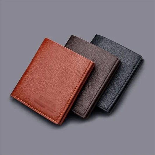 Men’s PU Leather Wallet – Premium Compact Bifold (Black / Brown / Grey)