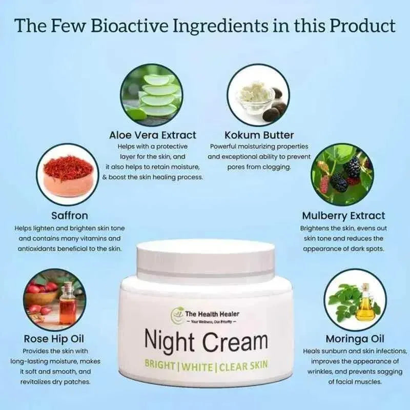 Night Cream – Whitening, Brightening & Anti-Aging Formula (For All Skin Types)